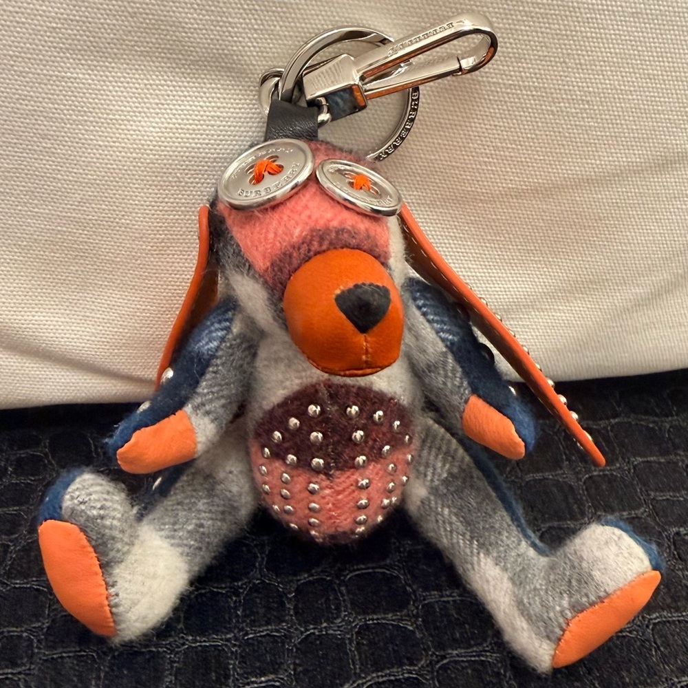 Burberry Keychain with leather and studs